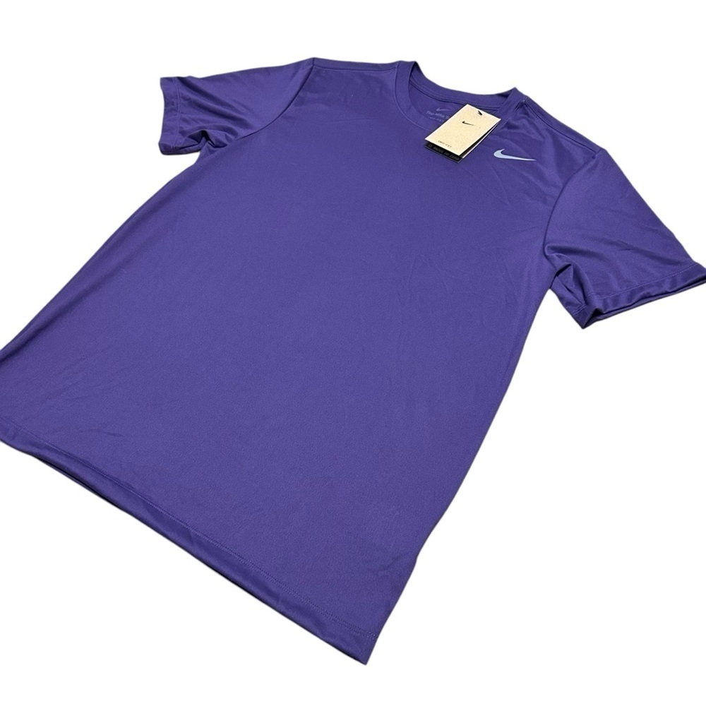 Nike Men's Team Legend Crew Short Sleeve Purple/Silver NWT - Picture 7 of 8